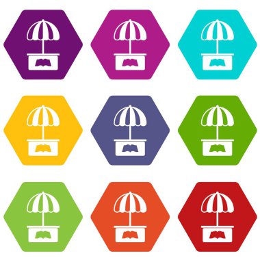 9 vektör şehir durak Icons set