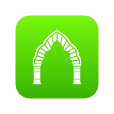 Yeşil yuvarlak kemer simge vektör