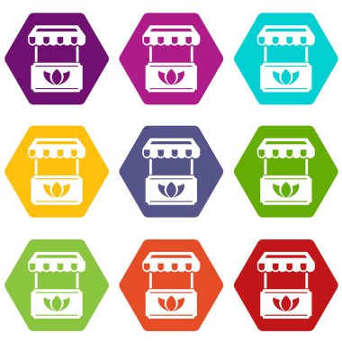 9 vektör Eko durak Icons set