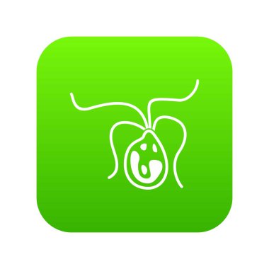 Bakteri hücre simgesi dijital yeşil