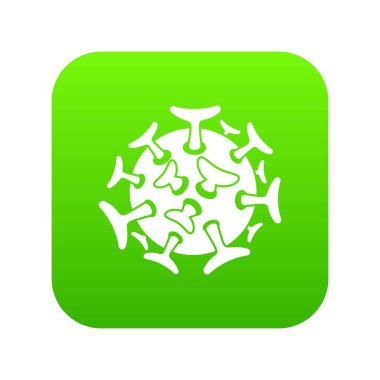 Yuvarlak viral bakteri simgesi dijital yeşil