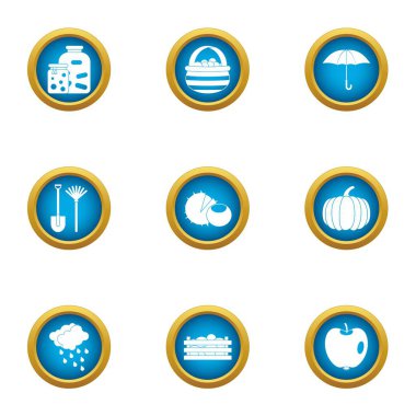 Icons set tuzlama, düz stil