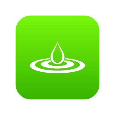 Su damlası ve dökülme simgesi dijital yeşil