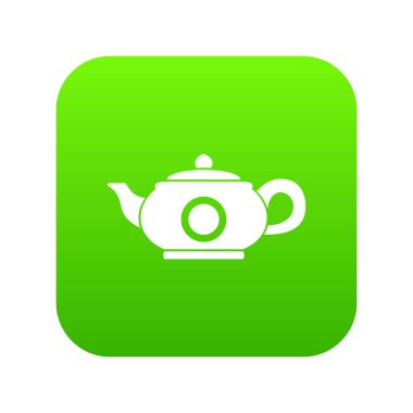 Çaydanlık simgesi dijital yeşil