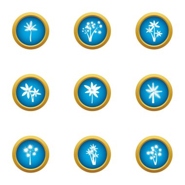 Eskrim Icons set, düz stil