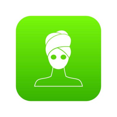 Spa yüz kil maskesi simgesi dijital yeşil