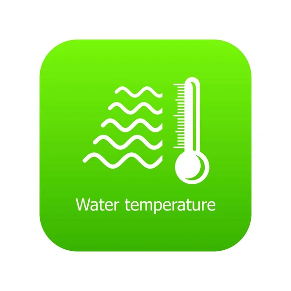 Icona temperatura acqua vettore verde — Vettoriale Stock