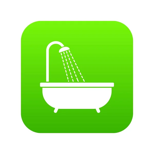 Sprchový ikonu digitální zelená — Stockový vektor