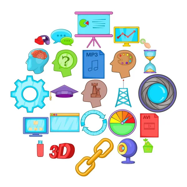 İlerleme Icons set, karikatür tarzı