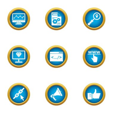 Icons set kodlama, düz stil