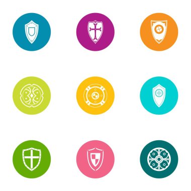 Büyüme kalkan Icons set, düz stil