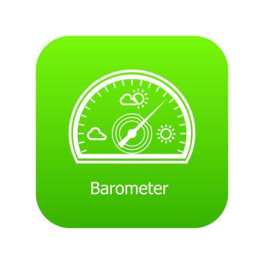 Barometre yeşil simge vektör