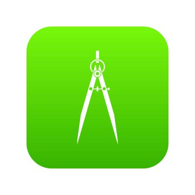 Çizim ve tarif simgesi için pusula dijital yeşil