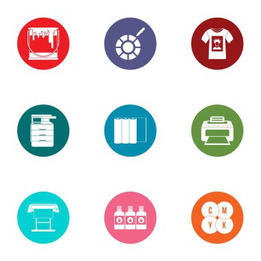 Icons set kaplama, düz stil