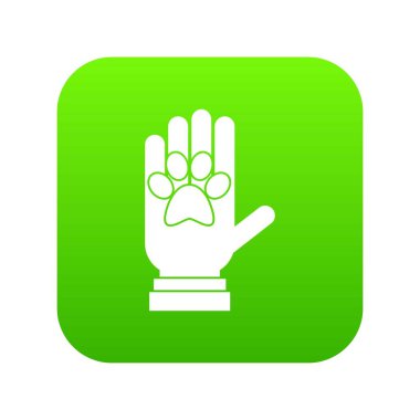 Bağışlar için evcil hayvan simgesi dijital yeşil