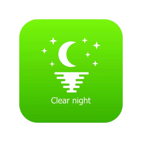 เวกเตอร์สีเขียวของไอคอนกลางคืนชัดเจน — ภาพเวกเตอร์สต็อก
