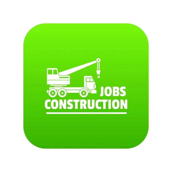 Construcción icono de trabajo vector verde — Vector de stock