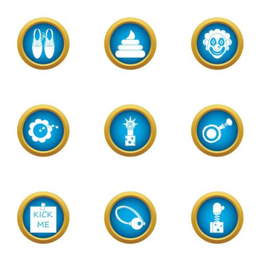 Sahte simgeler seti, düz biçim