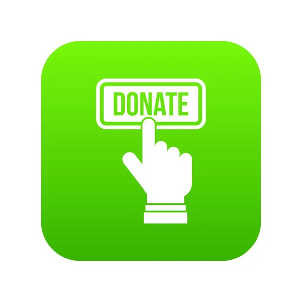 Кнопка для пожертвования значка цифровой зеленый — стоковый вектор