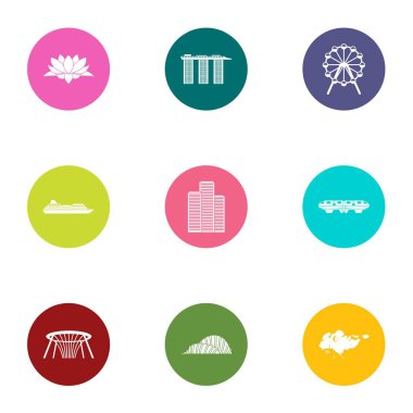 Şekilde Icons set, düz stil