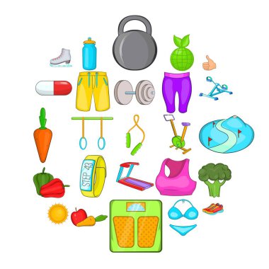 Yaşam tarzı Icons set, karikatür tarzı