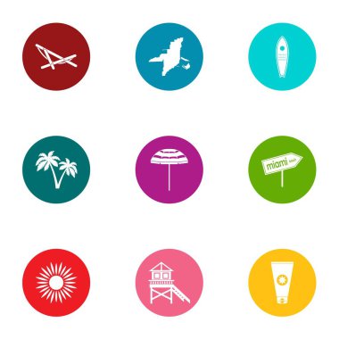 Popüler simgeler kümesi, düz stil