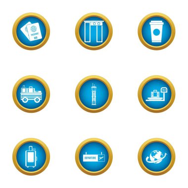 Icons set crossing, düz stil