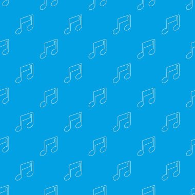 Müzik Not desen vektör kesintisiz mavi