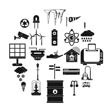 Kentsel Icons set, basit tarzı