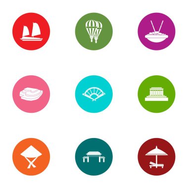 Binbaşı tatil simgeler ayarla, stil düz