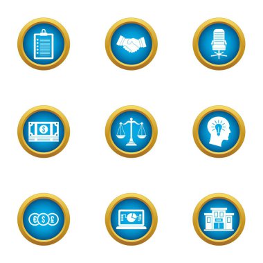 Para Icons set, düz stil