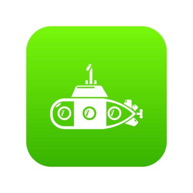 Denizaltı ulaşım yeşil simge vektör