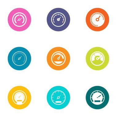 Daha fazla hız Icons set, düz stil