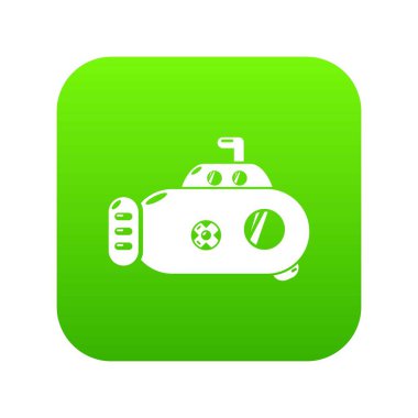 Denizaltı ulaşım yeşil simge vektör