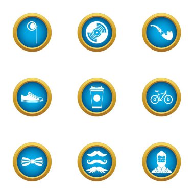 Dış görünüşleri simge seti, düz stil