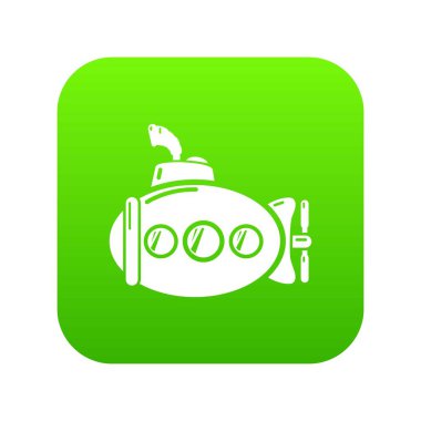 Denizaltı komik simgesi yeşil vektör