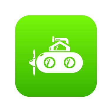 Denizaltı Periskop yeşil simge vektör