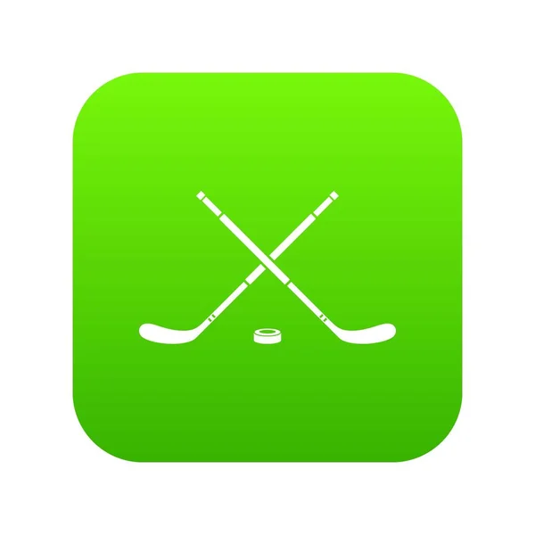 Hockey icon digital green — Stock Vector