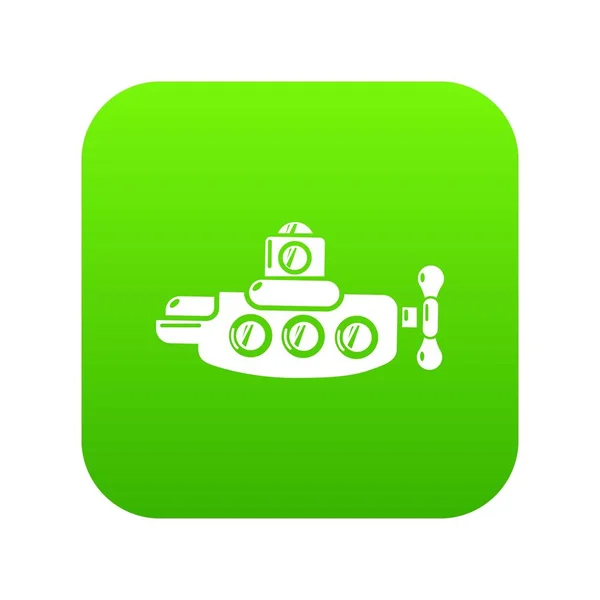 Ponorky námořní ikonu zelené vektor — Stockový vektor