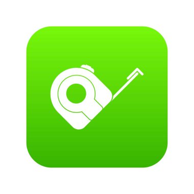 Rulet inşaat aracı simgesini dijital yeşil