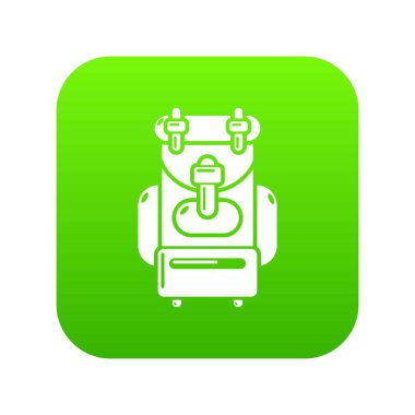 Sırt çantası yeşil simge vektör