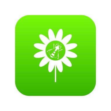 Çiçek simgesi dijital yeşil arı