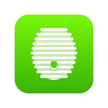 Arı kovanı simgesi dijital yeşil beyaz vektör illüstrasyon izole herhangi bir tasarım için