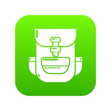 Sırt çantası eğitim yeşil simge vektör