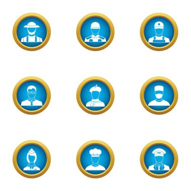 Yararlanıcı Icons set, düz stil