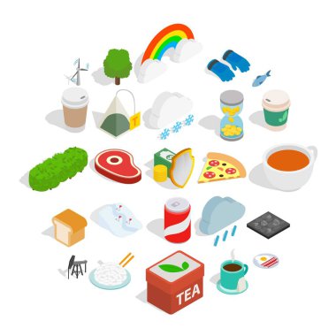 Bahar Icons set, izometrik stili