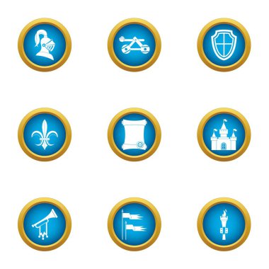 Yaşlı Icons set, düz stil