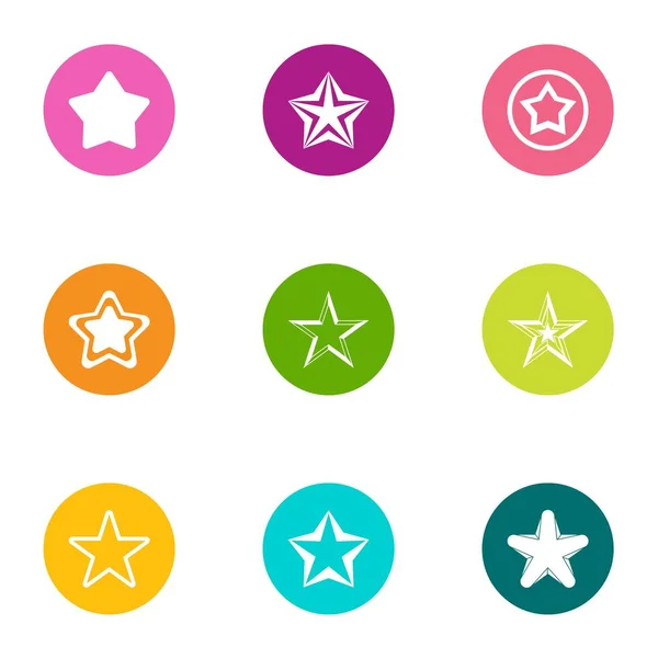 Toy star icons set, flat style — Stock Vector