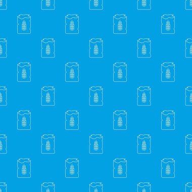 Çanta buğday desen vektör kesintisiz mavi