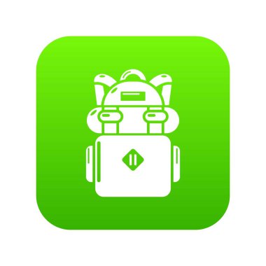 Yeşil simge vektör hiking sırt çantası